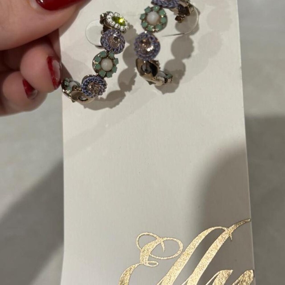 Elly Clay Floral Hoop Earrings